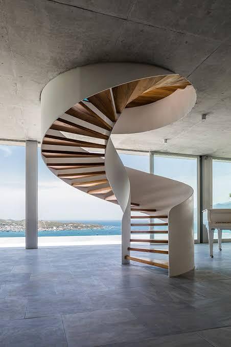 modern staircase, helical staircase, spiral staircase, curved staircase,