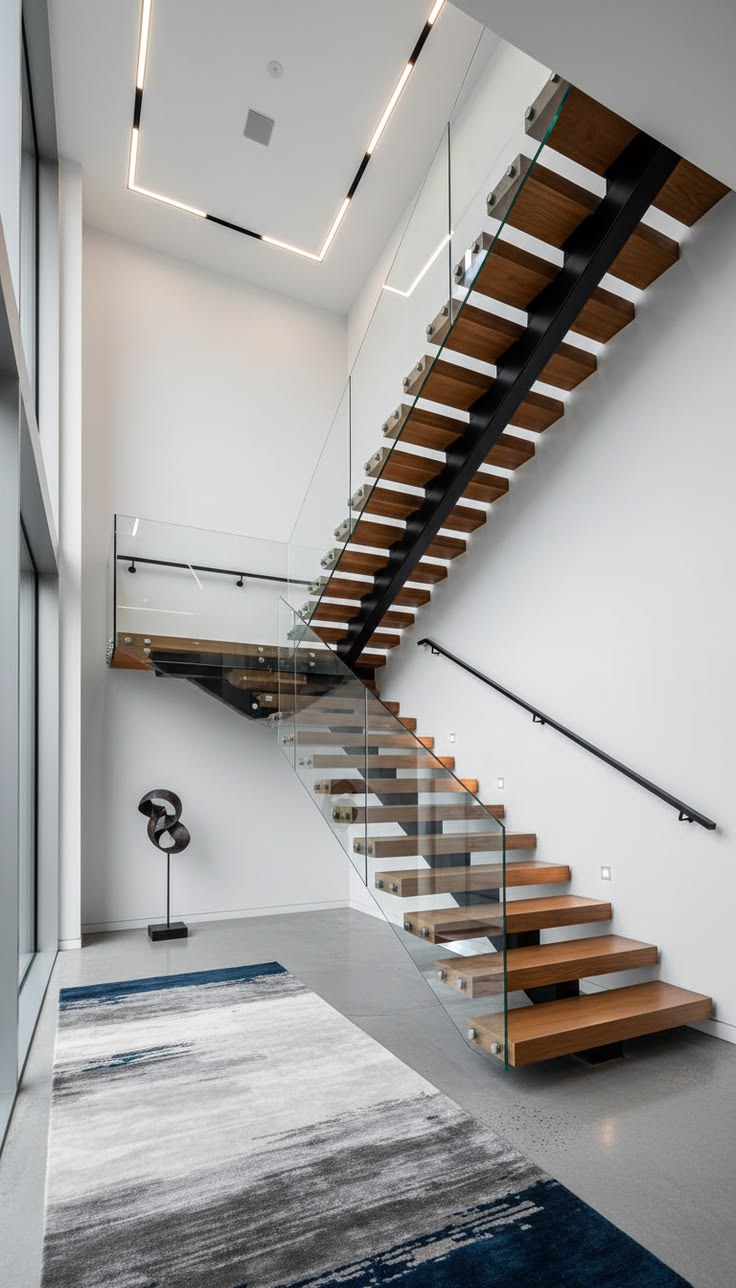 modern staircase, helical staircase, spiral staircase,