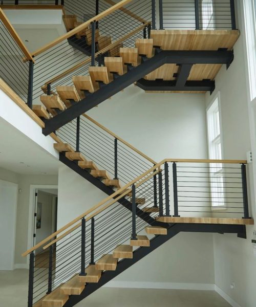 Floating Switchback Stairs for a Westhampton Home - Viewrail