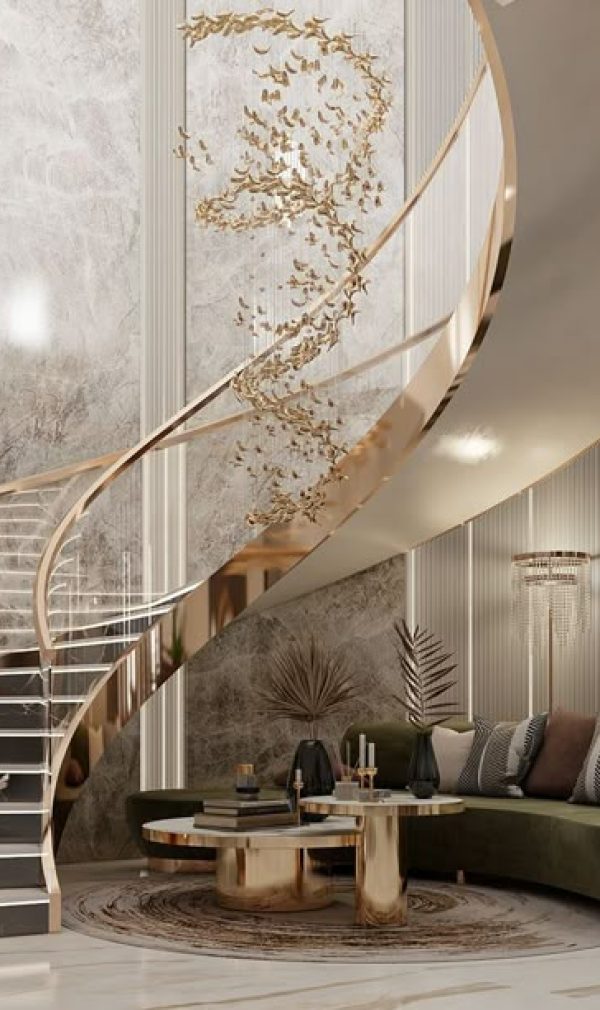 modern staircase, helical staircase, spiral staircase, curved staircase,