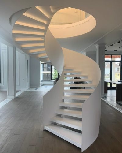 modern staircase, helical staircase, spiral staircase,